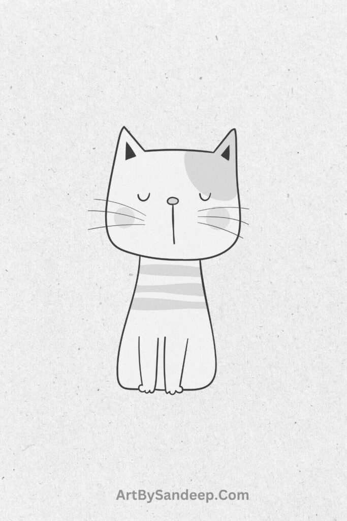 Anime Kawaii Cute Cat Drawing