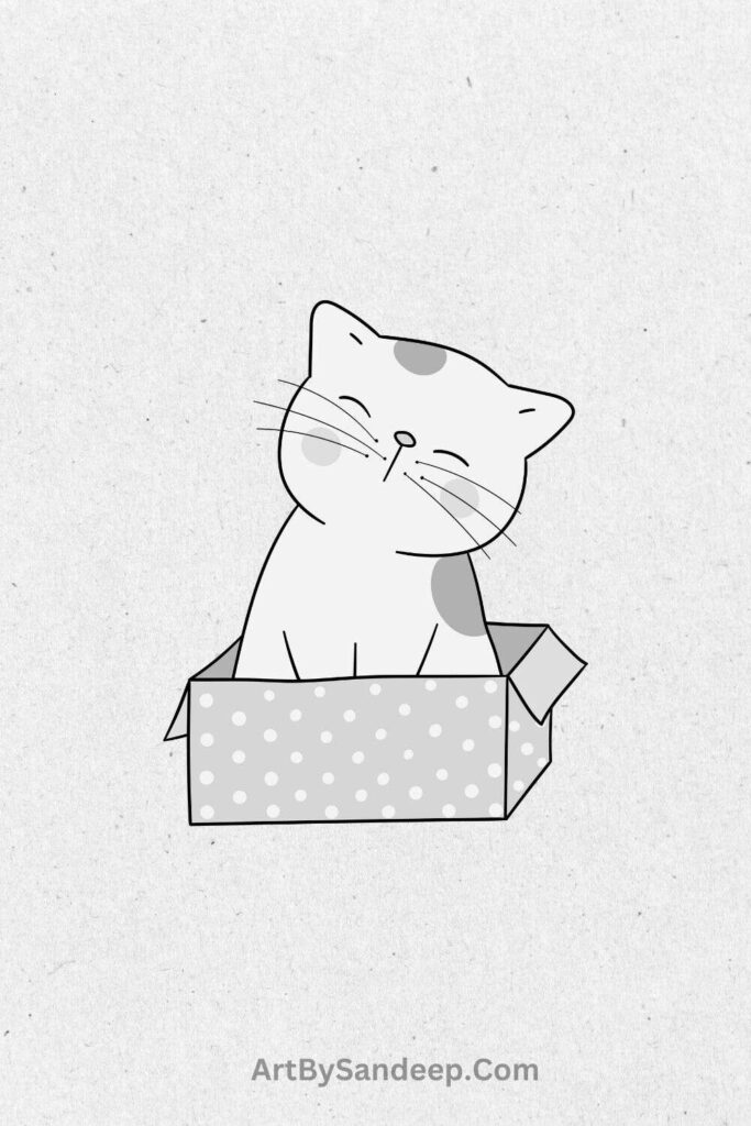 Cat In A Box Drawing