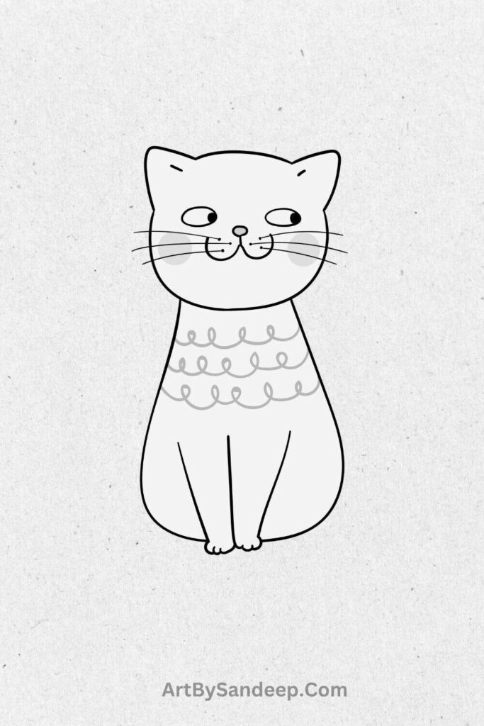 Cat Outline Drawing