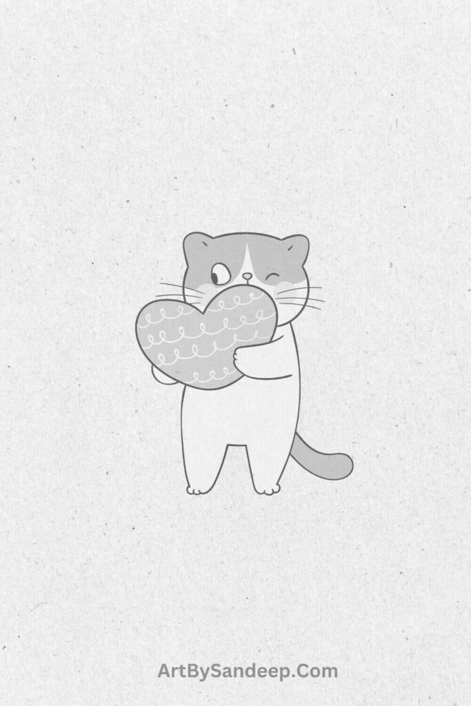 Cute Cat Cartoon Drawing