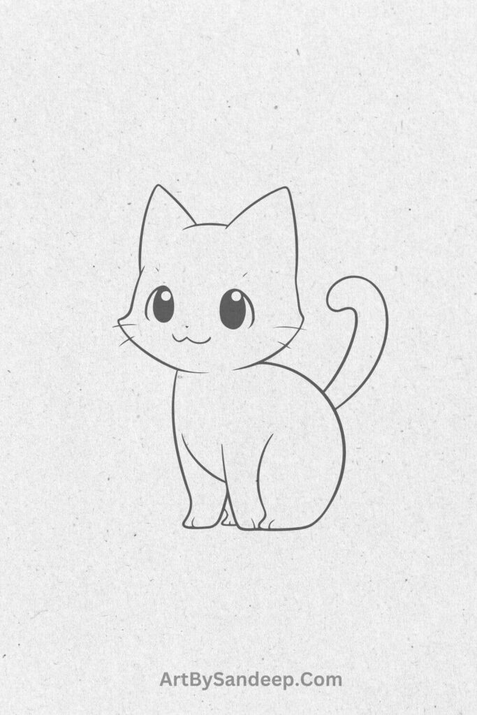 Cute Cat Drawing Easy