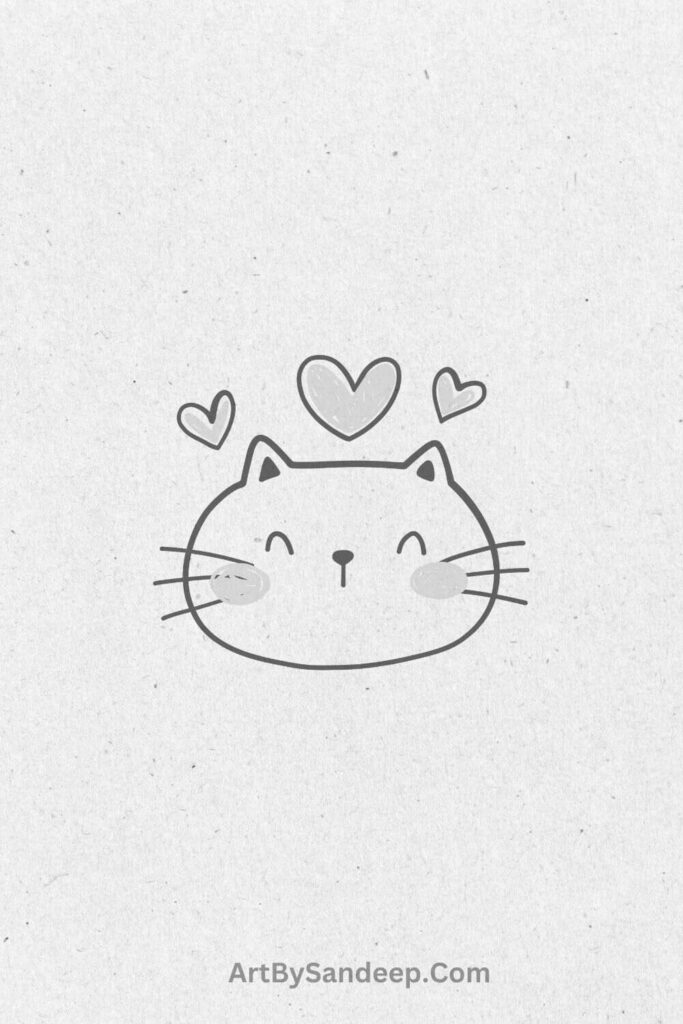 Cute Cat Face Drawing