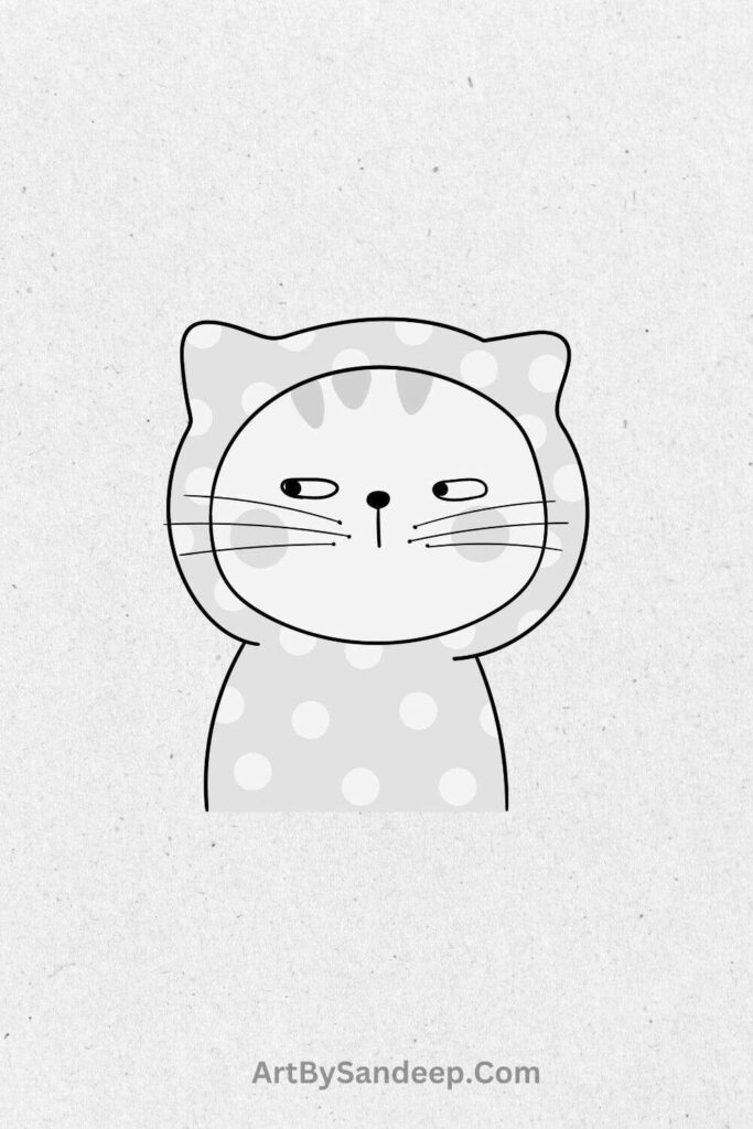 Simple Cat Face Drawing