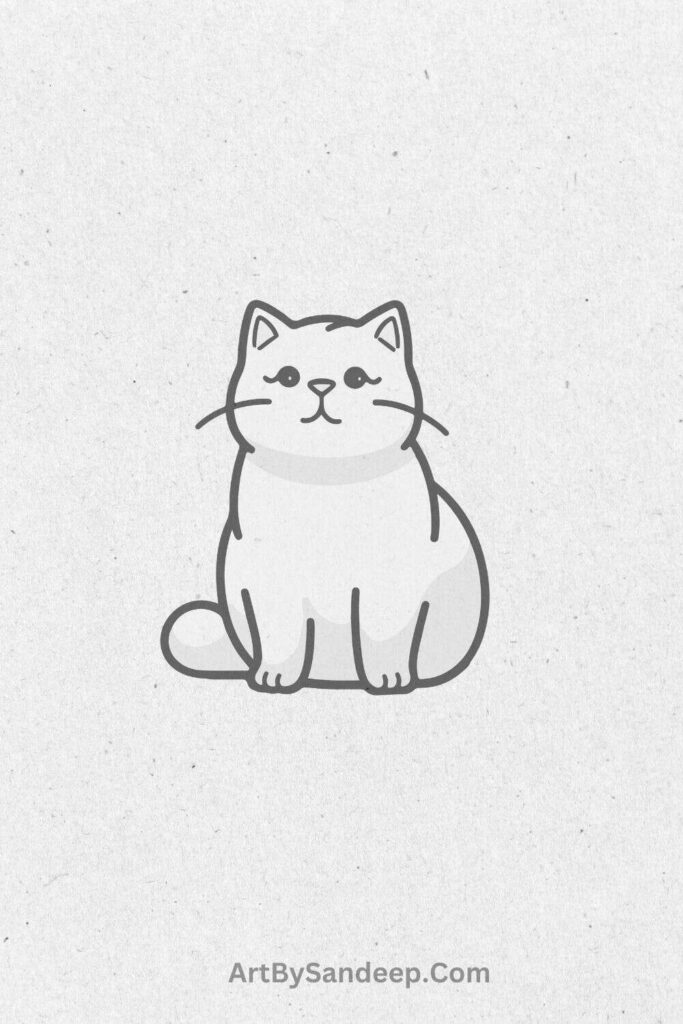 Sitting Cat Drawing