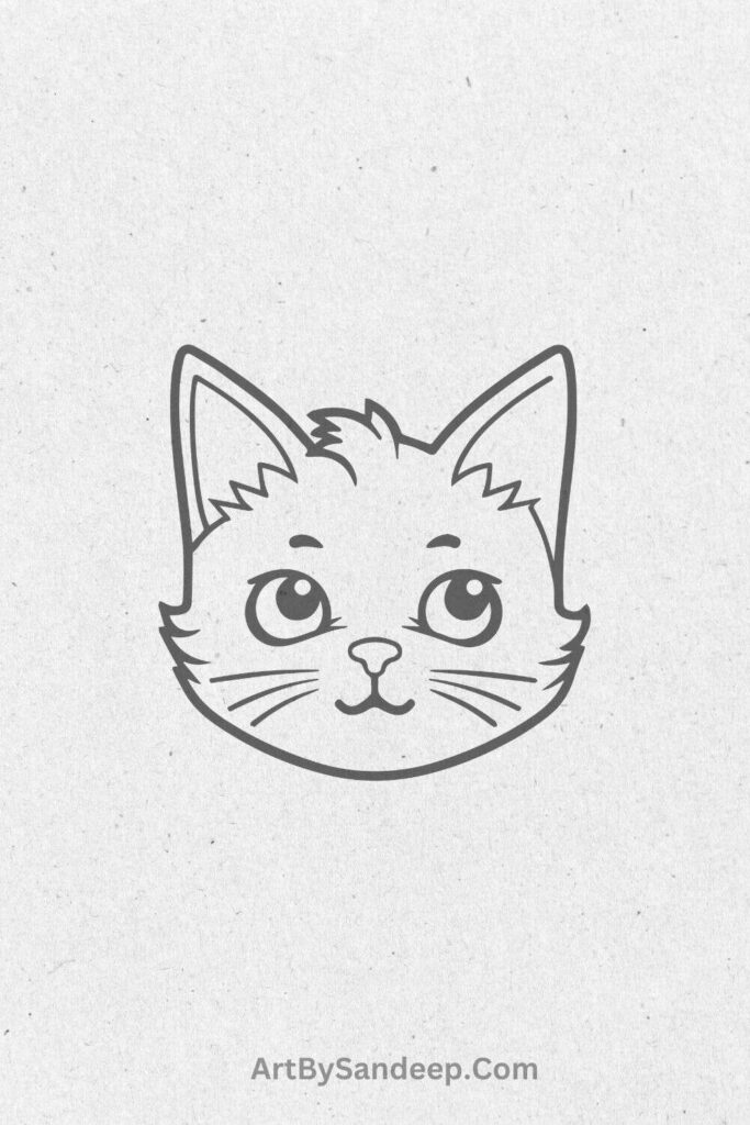 cute Cat Drawing Face