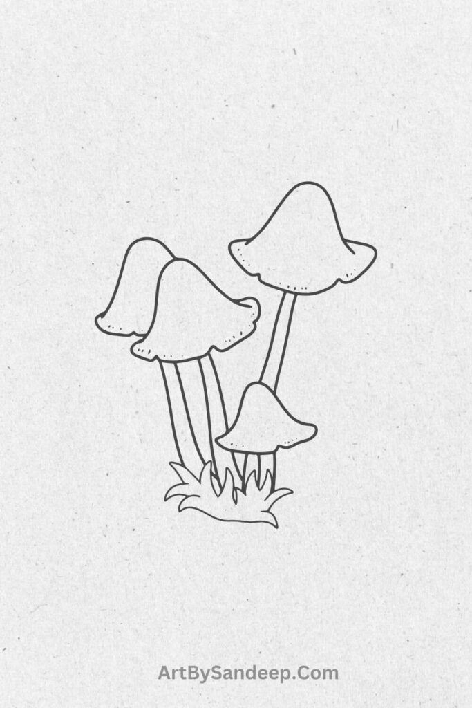 Mushroom And Frog Drawing