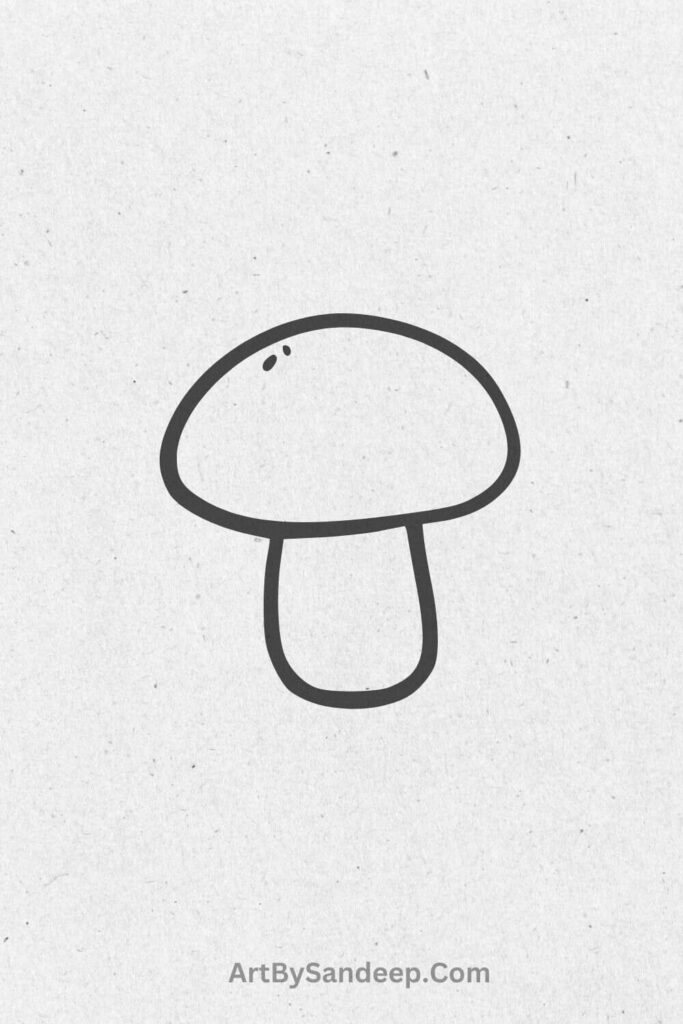 Trippy Cartoon Mushroom Drawing