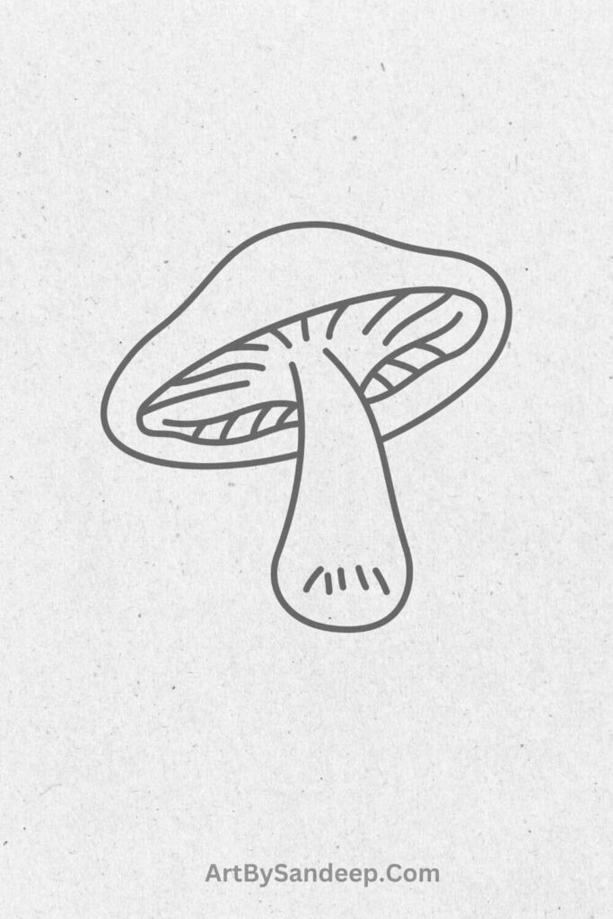 easy Cute Frog Mushroom Drawing