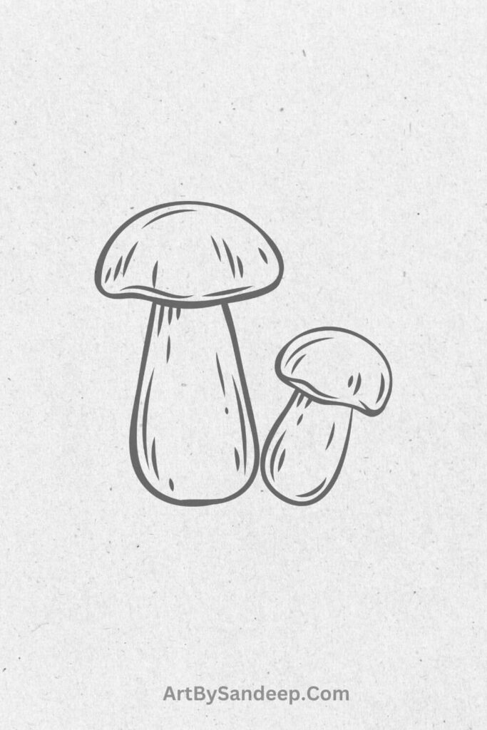 Cute Frog Mushroom Drawing