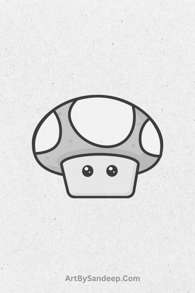 Cute Easy Mushroom Drawing