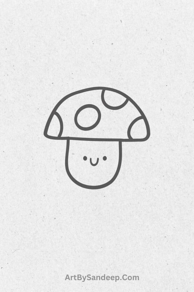 Cute Mushroom Frog Drawing