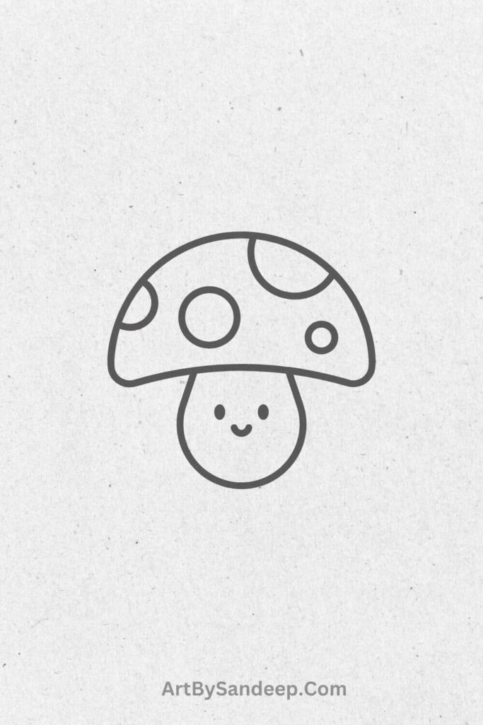 Cute Mushroom House Drawing