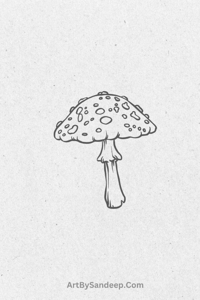 Cute Mushroom Drawing Easy