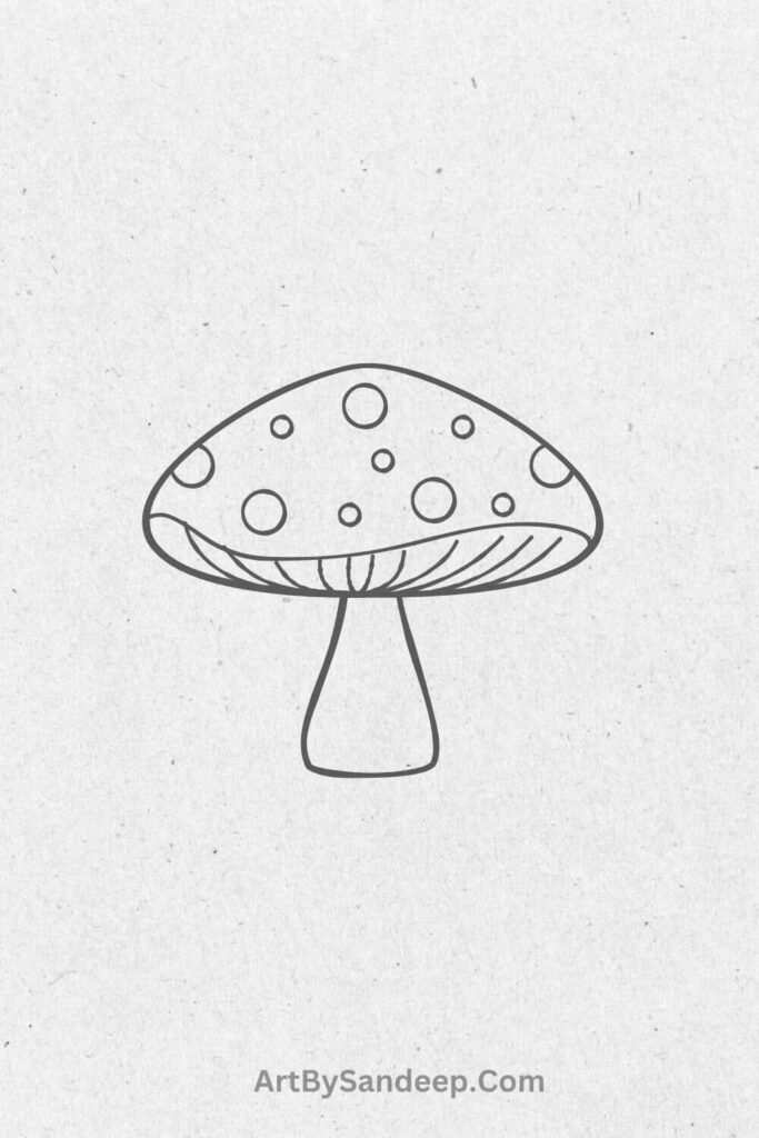 Easy Mushroom House Drawing