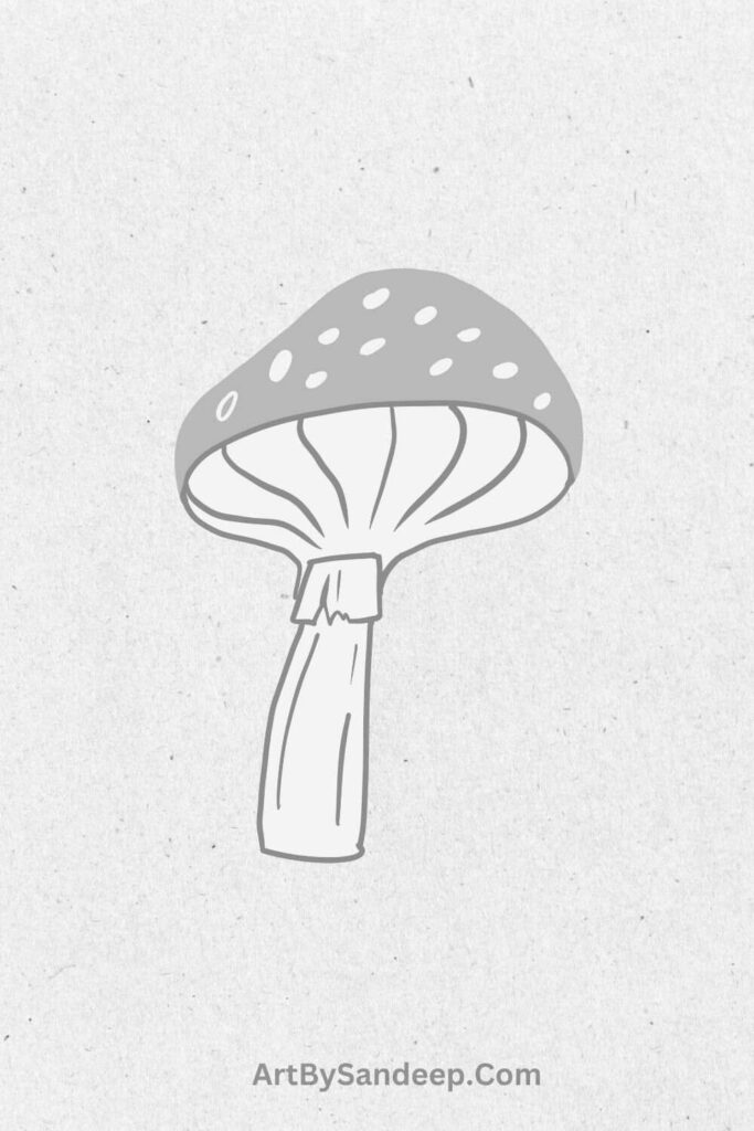 Frog With Mushroom Hat Drawing