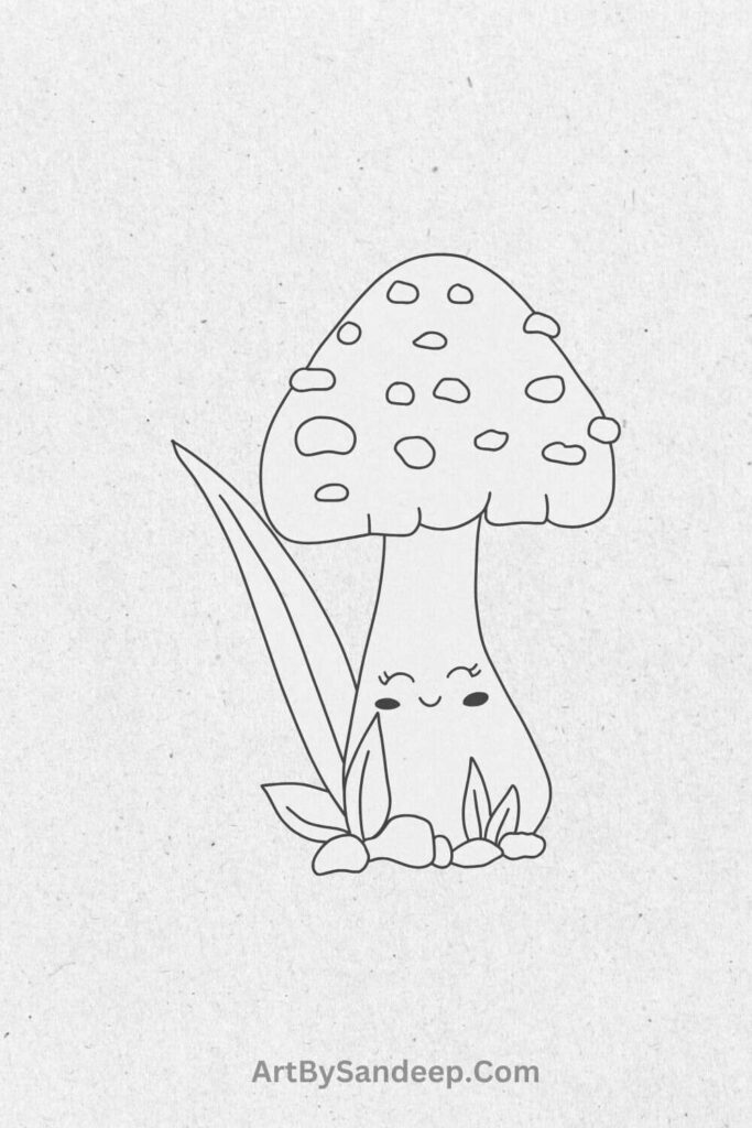 Mushroom Drawing Step By Step