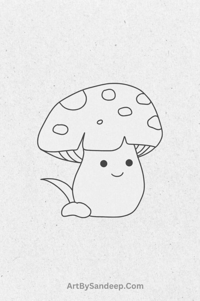 Mushroom Drawing Easy Trippy