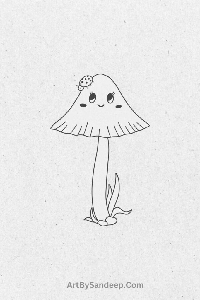 Cartoon Cute Mushroom Drawing