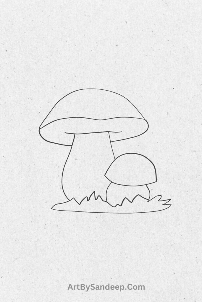 Easy Simple Mushroom Drawing