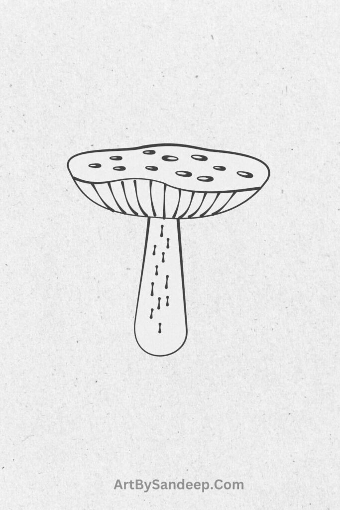 Stoner Trippy Mushroom Drawing