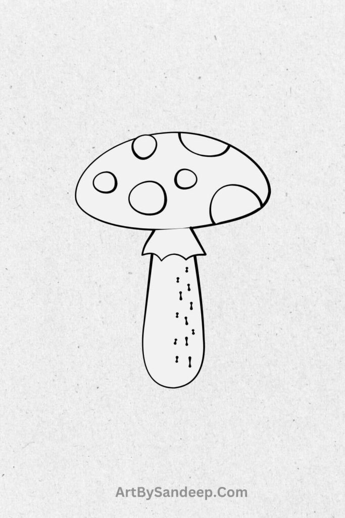 Realistic Mushroom Drawing