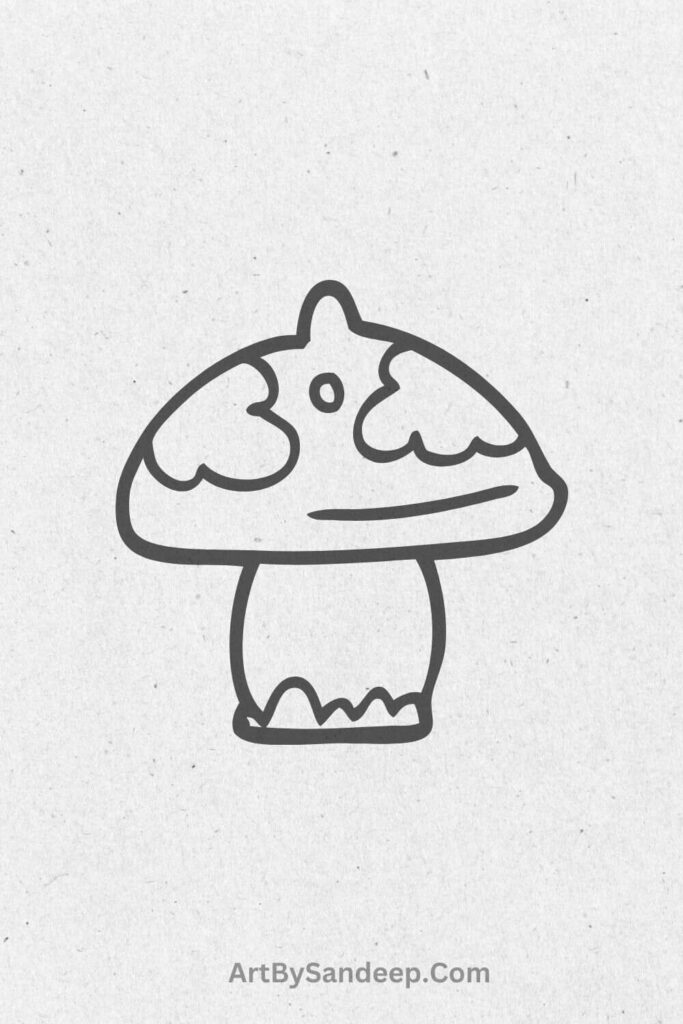 Easy Trippy Mushroom Drawing