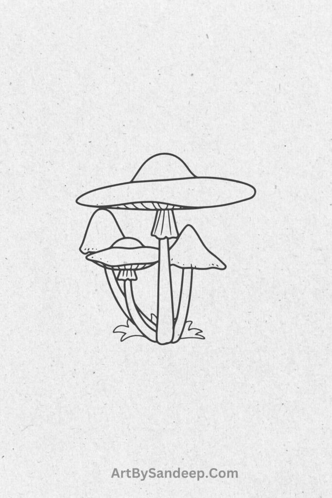 Mushroom Drawing Easy Cute