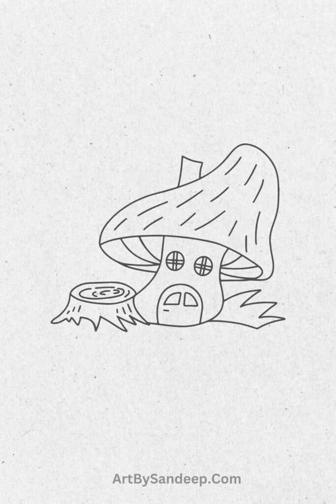 Simple Mushroom Drawing