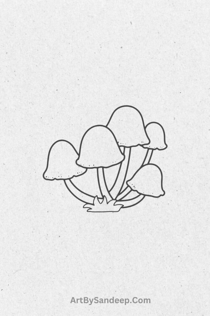 Fairy Sitting On A Mushroom Drawing