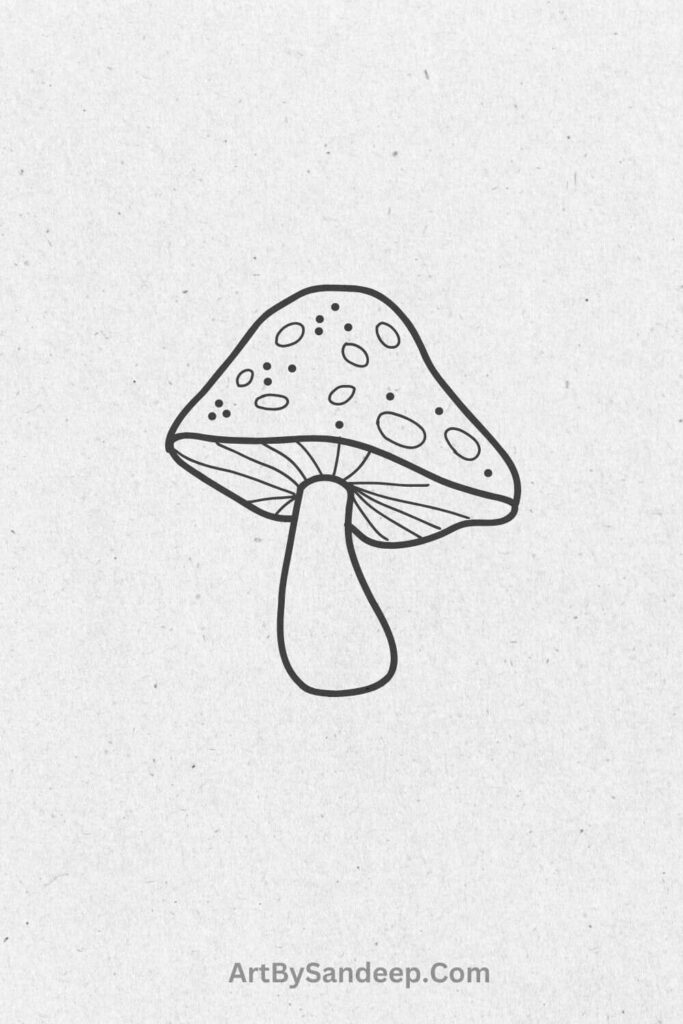 Cute Mushroom Drawing for kids