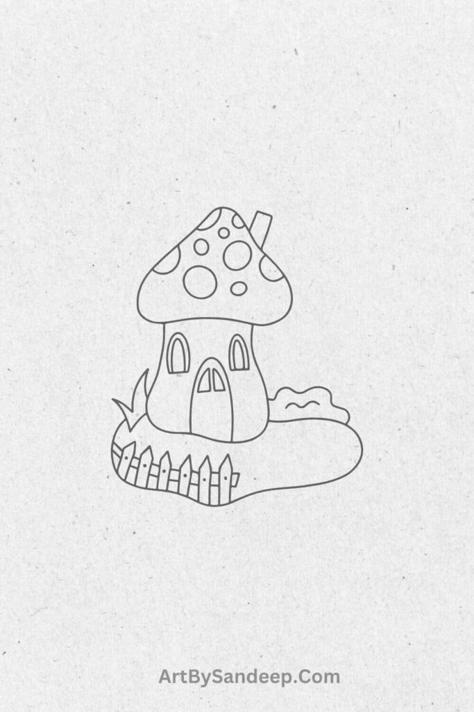 Cute Mushroom Drawing