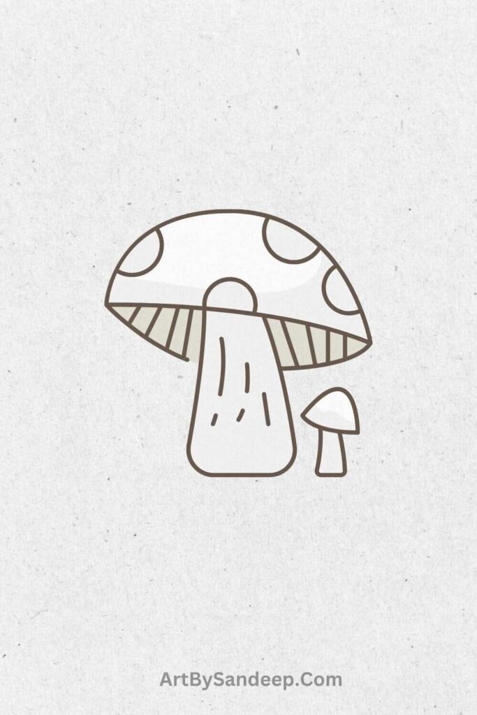 easy Cute Mushroom Drawing