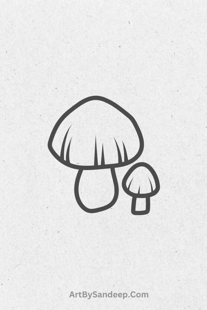 Trippy Mushroom Drawing