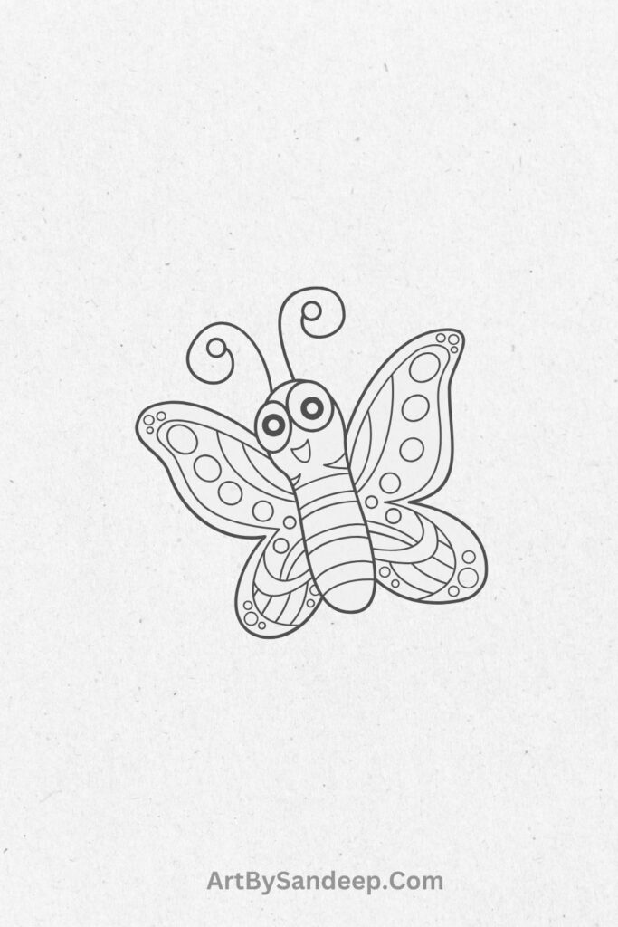 easy butterfly drawing ideas