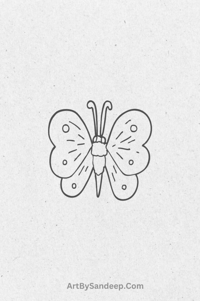 easy butterfly wings drawing ideas