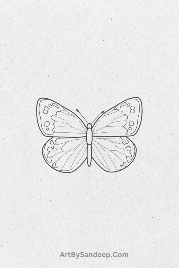 butterfly drawing easy cute