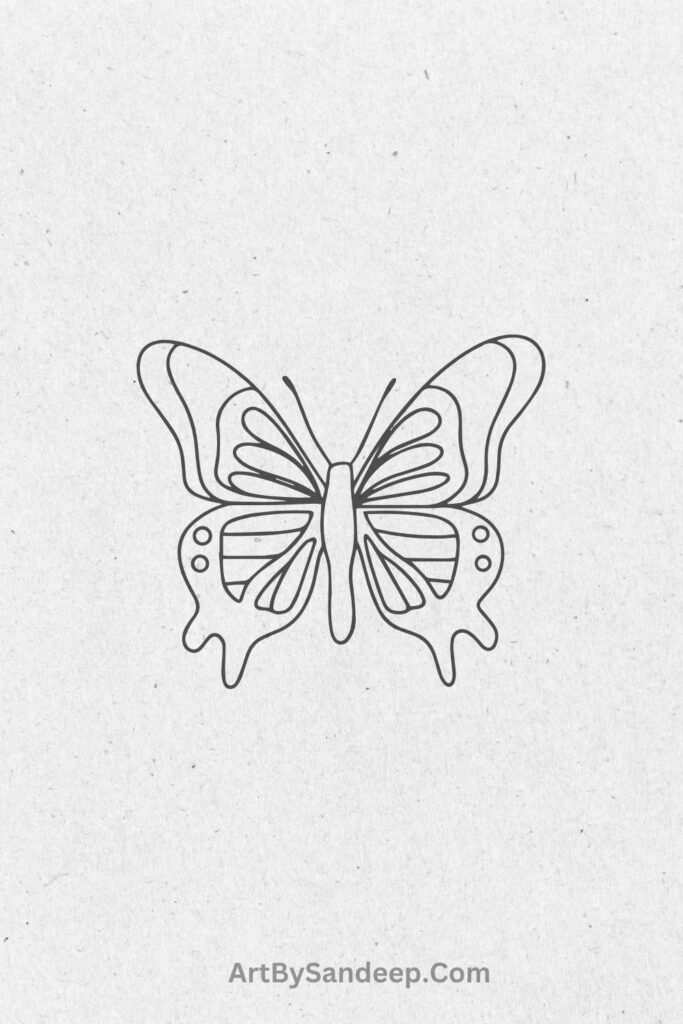 easy drawing of butterfly