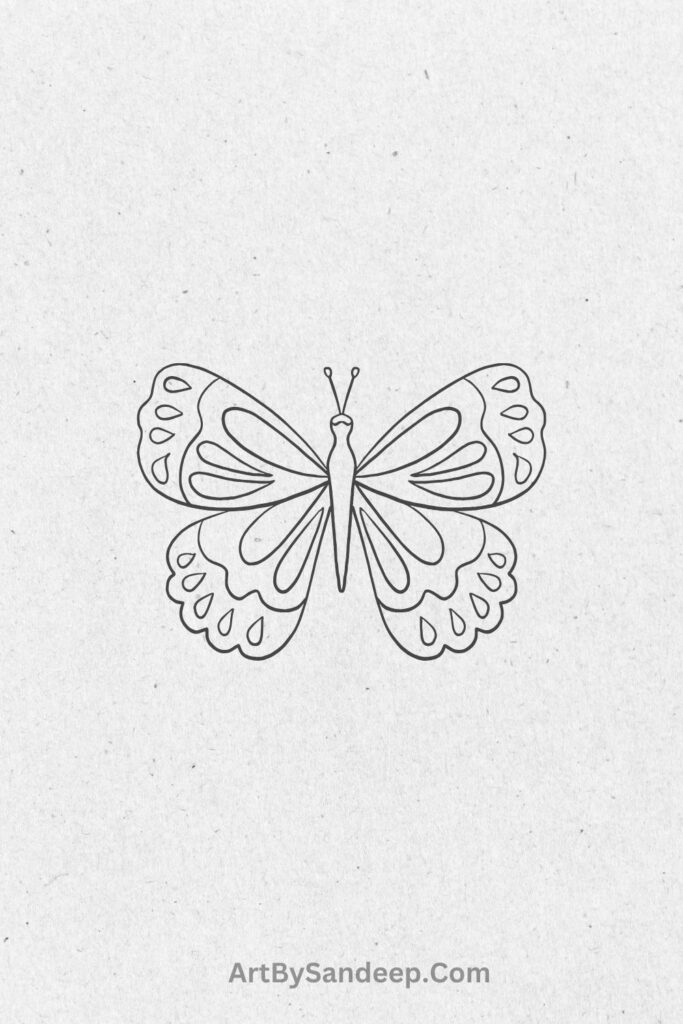 butterfly flower tattoo drawing