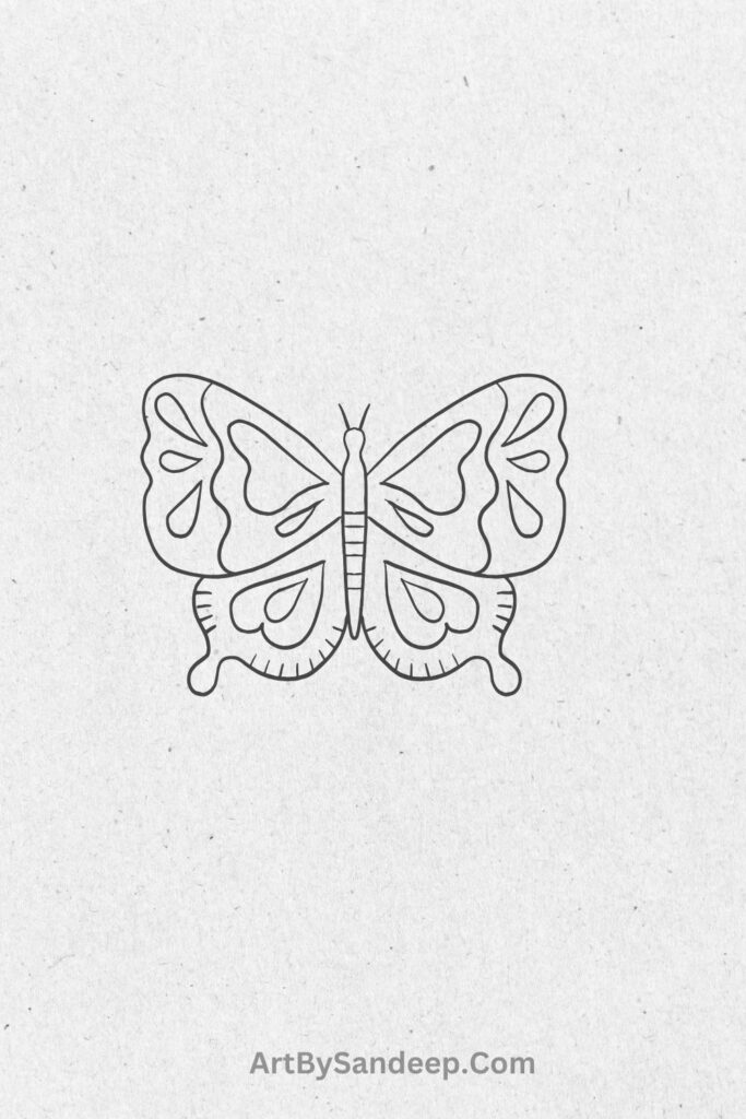 flying butterfly drawing