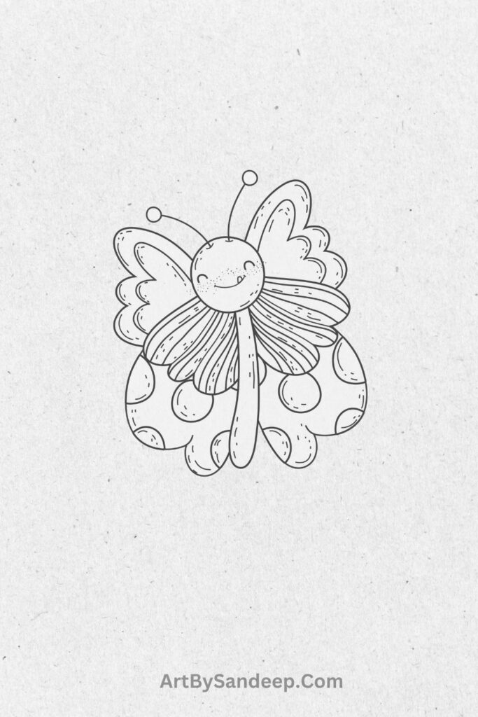 easy simple butterfly pencil drawing