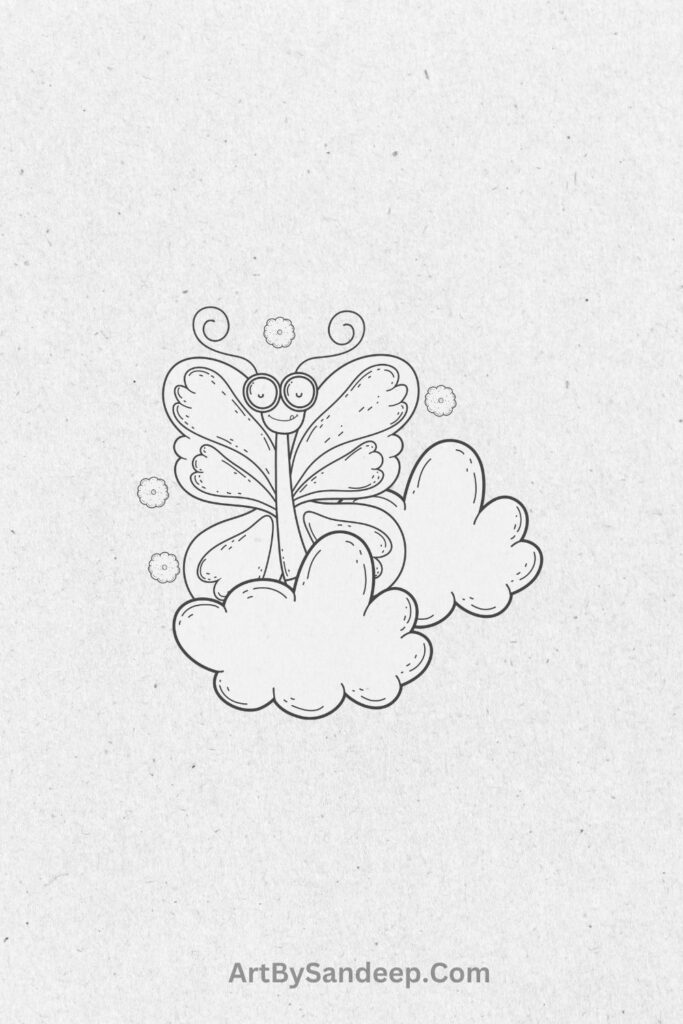 pencil love butterfly drawing