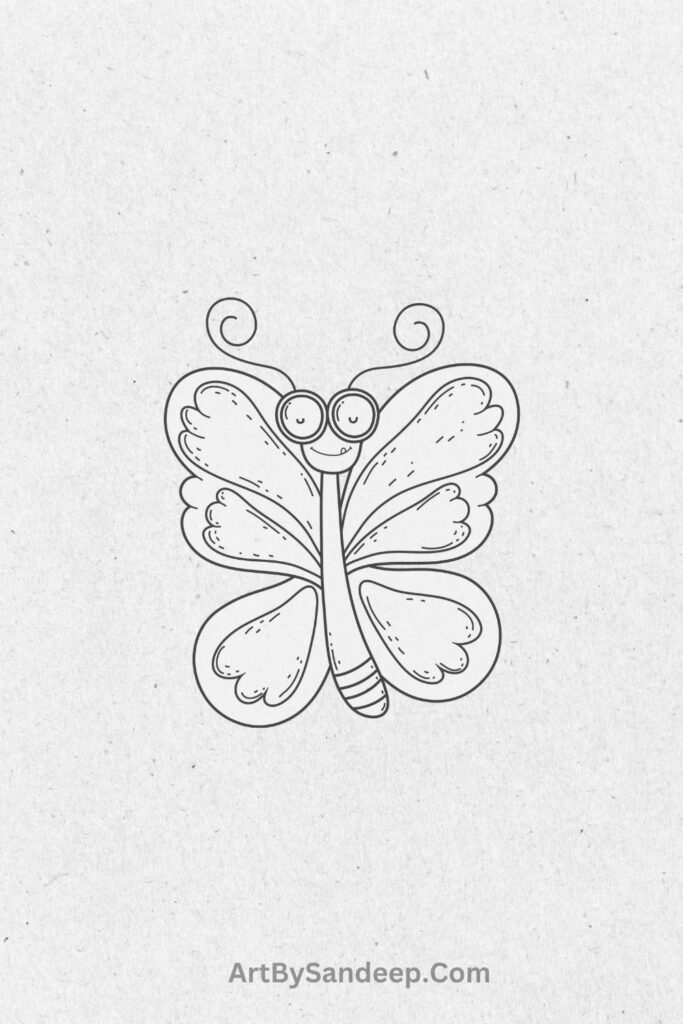 simple easy butterfly drawing