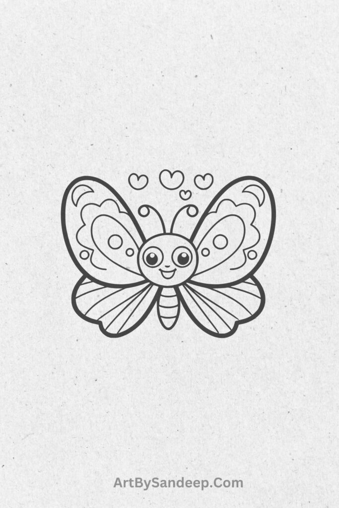 cute butterfly drawing