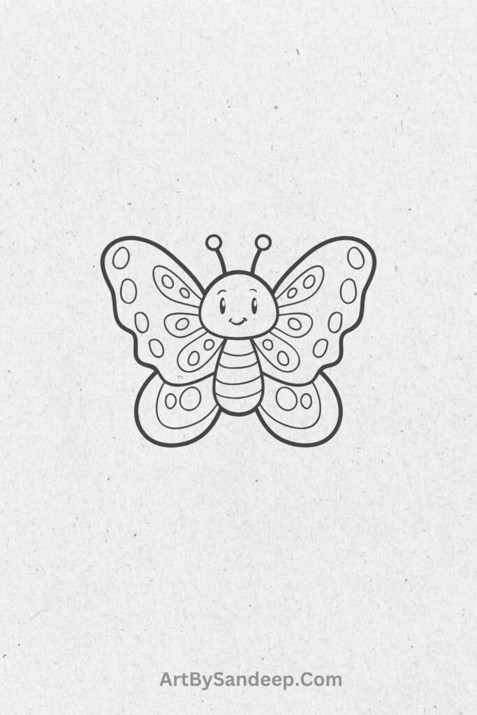 side butterfly drawing