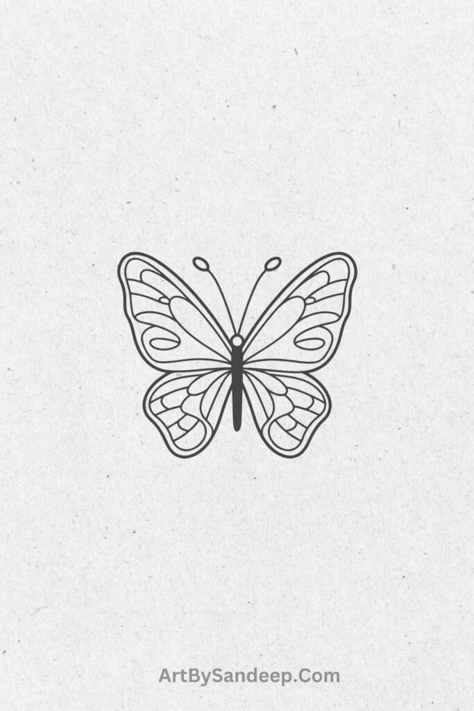 easy to make butterfly drawing