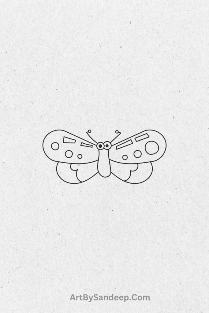 simple and easy butterfly drawing