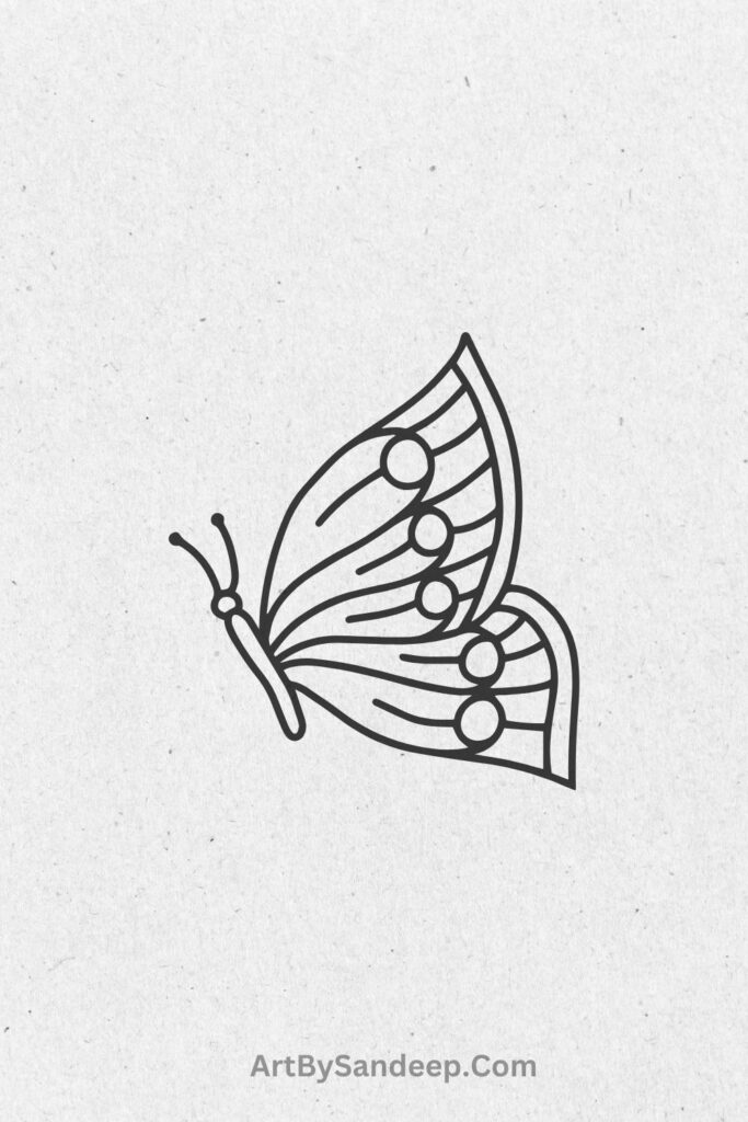 easy butterfly drawing