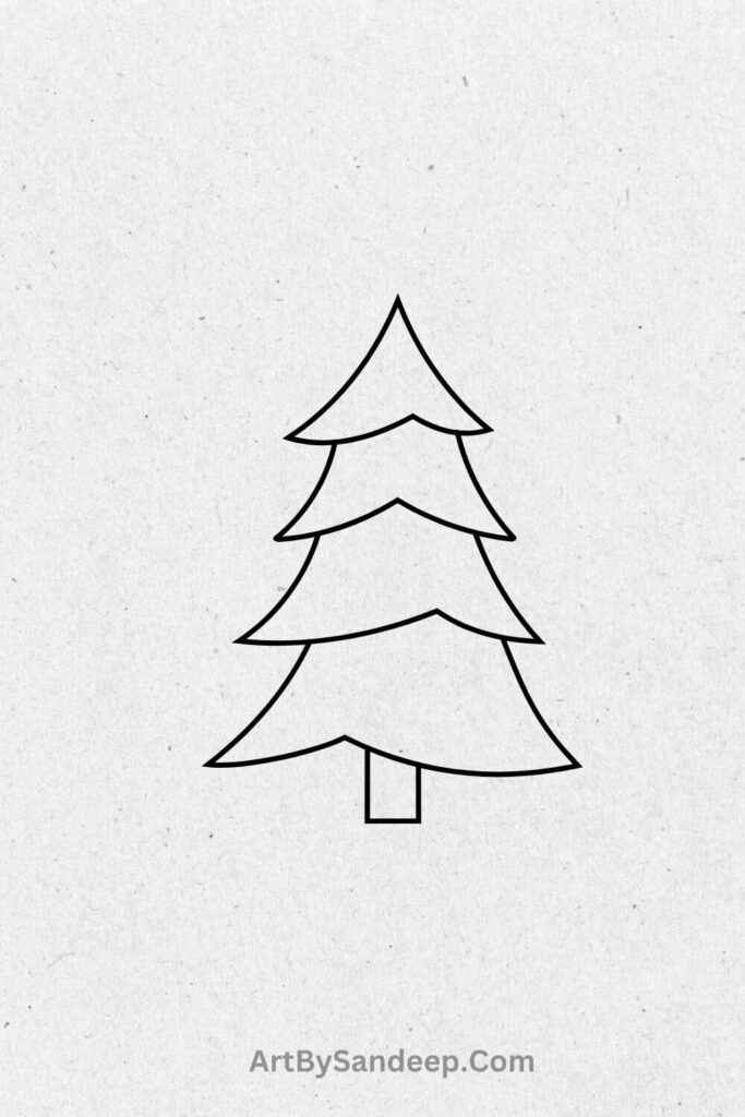 Easy christmas tree designs drawing