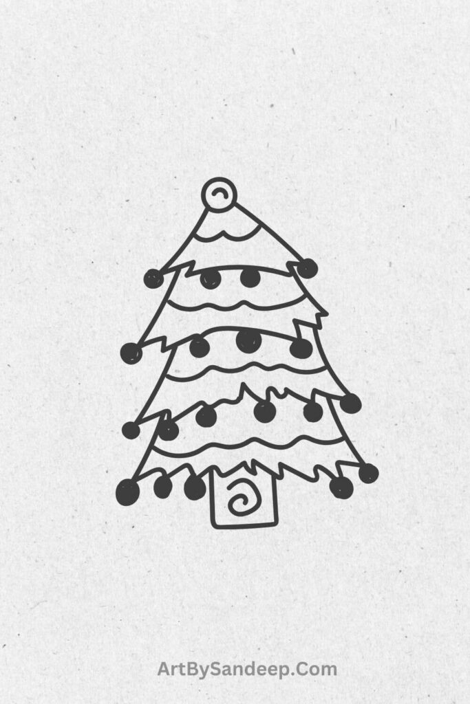 a christmas tree drawing