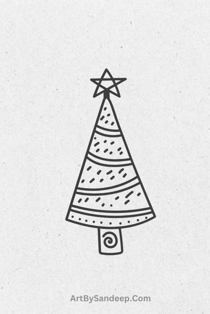 a drawing of a christmas tree